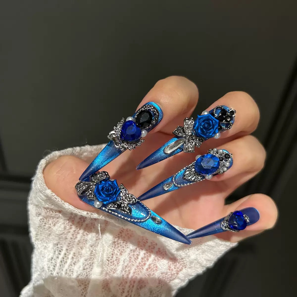 Deep Space Blue Press-On Nails