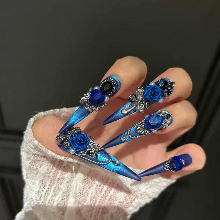 Deep Space Blue Press-On Nails