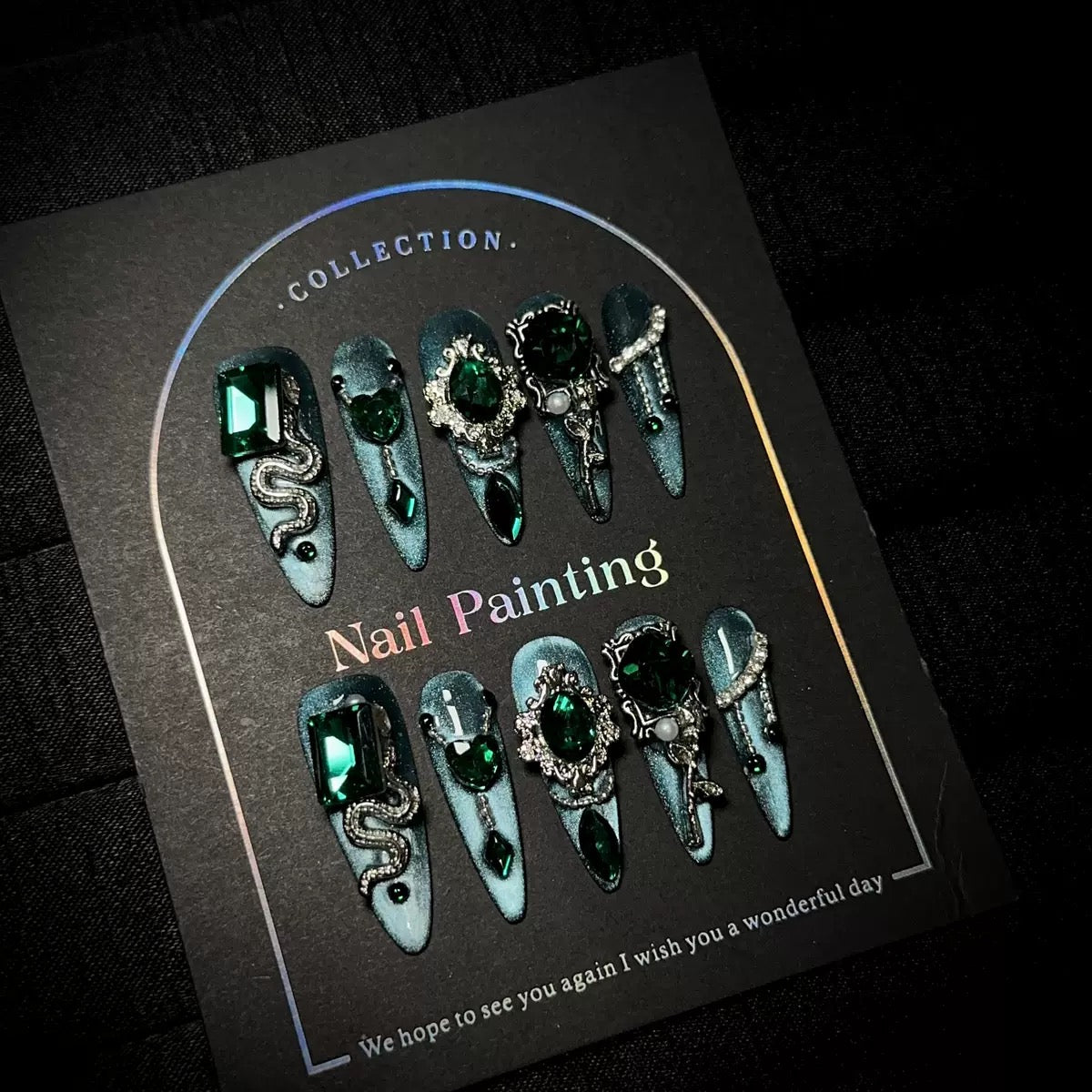 Blue Press On Nails