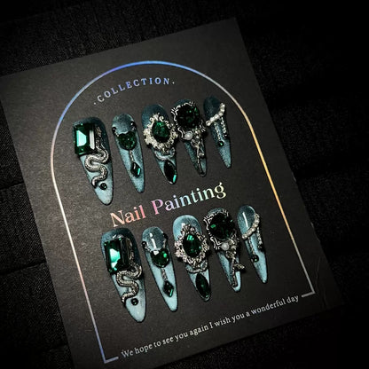 Blue Press On Nails