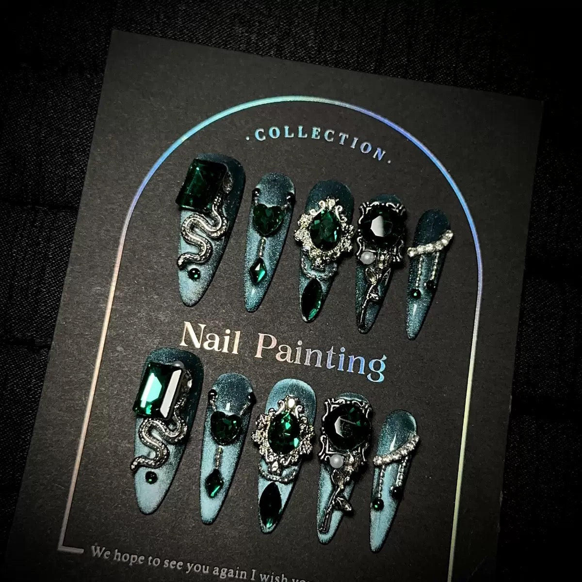 Blue Press On Nails