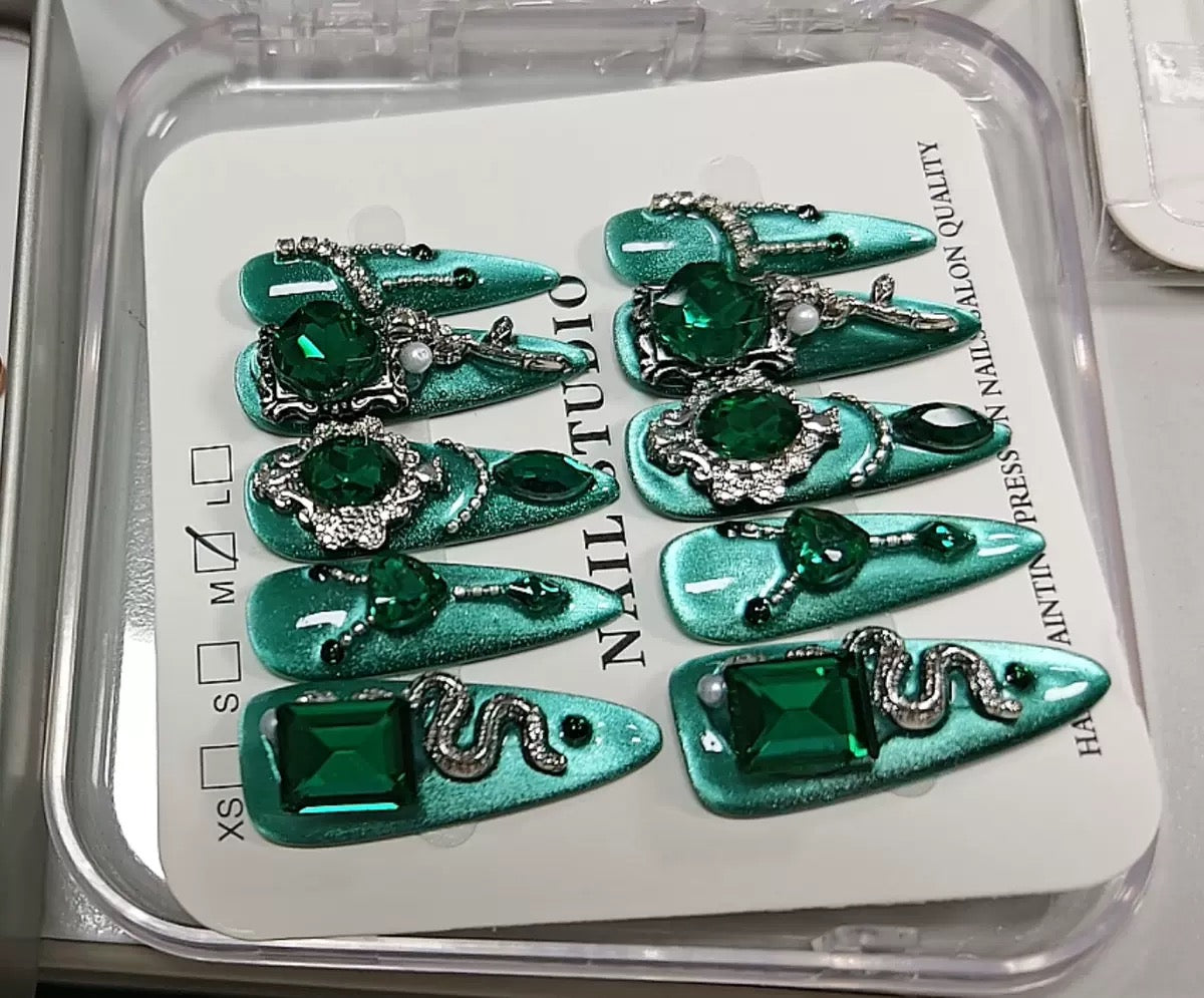 Blue Press On Nails