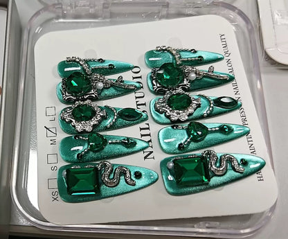 Blue Press On Nails