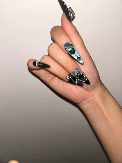 Blue Press On Nails