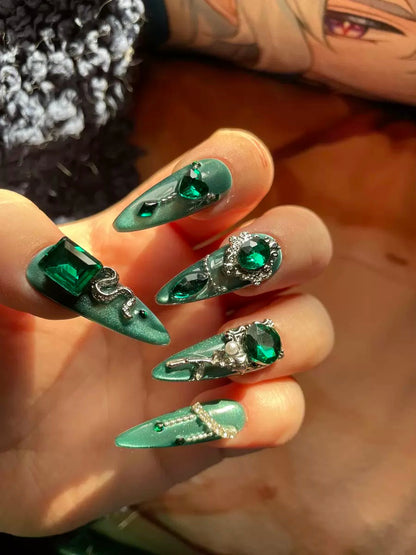 Blue Press On Nails
