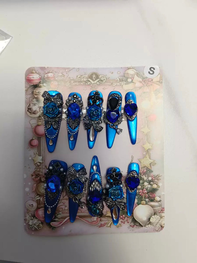 Deep Space Blue Press-On Nails