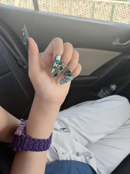 Blue Press On Nails