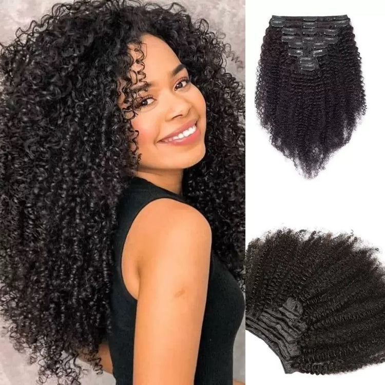 Kinky Clip in Hair Extensions 8 Pieces/Set