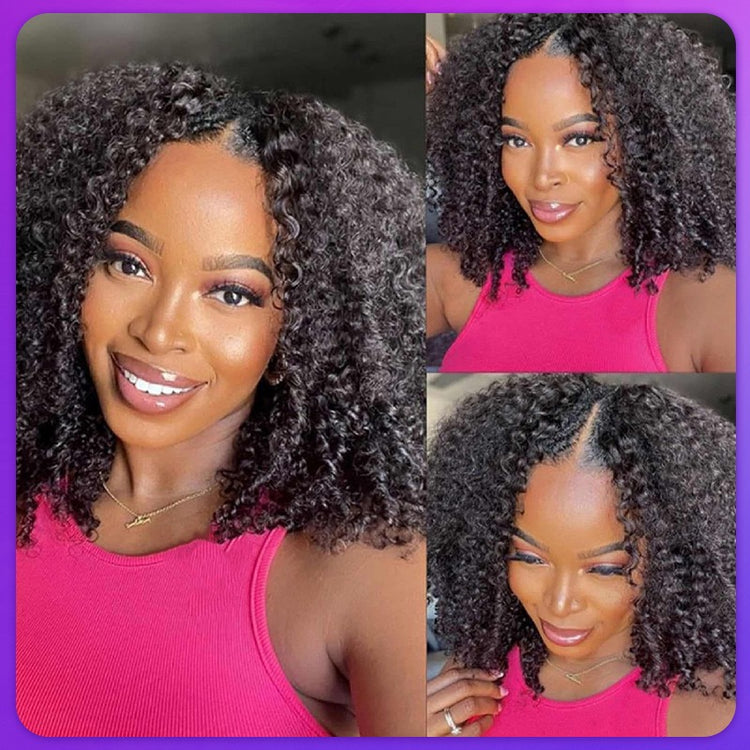 V-Part Curly Human Hair Wig