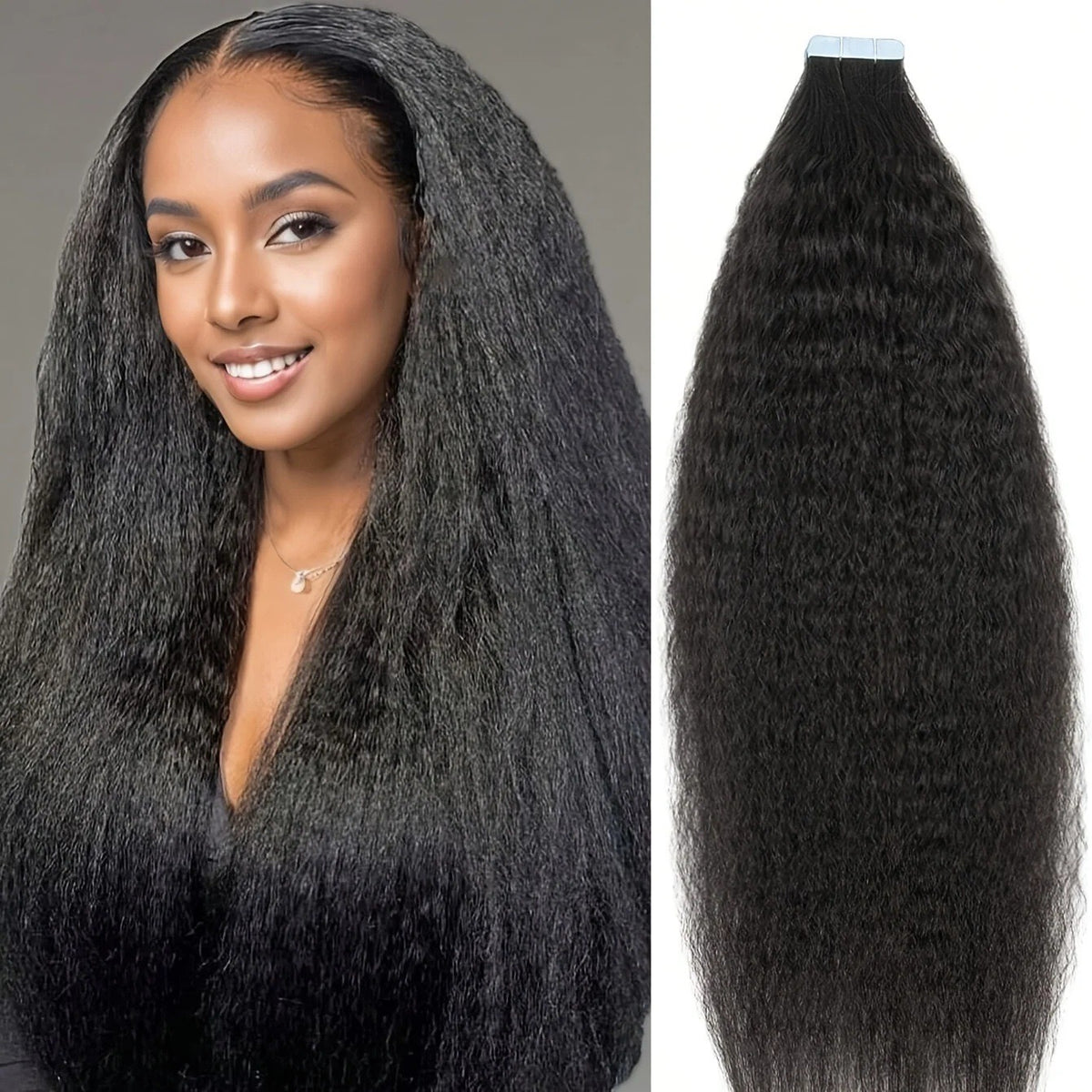 Kinky Straight Tape-In Human Hair 24 Inches